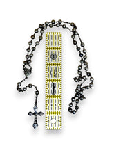 925Collection sterling silver beaded rosary necklace with a detailed crucifix pendant and heart-shaped centerpiece.