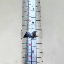 925Collection sterling silver statement ring on a metal ring sizing mandrel showing a size 10.5 fit.