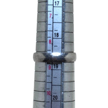 925Collection silver-tone metal ring band on a professional ring sizing mandrel showing size 9