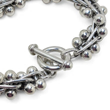 925Collection sterling silver multi-strand bead bracelet featuring a polished toggle clasp and textured silver beads.