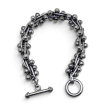 925Collection multi-strand sterling silver bead bracelet with a polished finish and a classic toggle clasp.