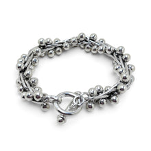 925Collection multi-strand sterling silver bead bracelet with a polished finish and a classic toggle clasp.