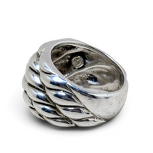 925Collection vintage Italian sterling silver modernist bubble weave ring with a substantial 12g weight.