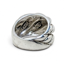 925Collection vintage sterling silver modernist bubble weave ring with 925 and Italy stamps on the interior