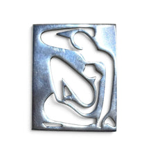 925Collection vintage sterling silver figural pin featuring an abstract female silhouette design from Taxco, Mexico.