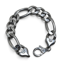 925Collection heavy sterling silver chunky link chain bracelet with a heart-shaped lobster clasp.