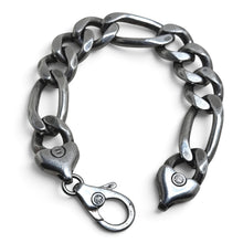 925Collection heavy sterling silver chunky link chain bracelet with a heart-shaped lobster clasp.