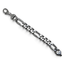 925Collection heavy sterling silver chunky link chain bracelet with a heart-shaped lobster clasp on a neutral surface.