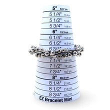 925Collection multi-strand sterling silver bead bracelet on a white sizing cone showing a 6.5 inch circumference