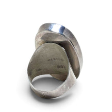 925Collection oval statement ring in polished sterling silver with Mexican hallmark visible on the inner band