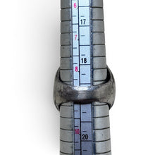 925Collection sterling silver Southwestern statement ring on a metal ring sizing mandrel showing size 8