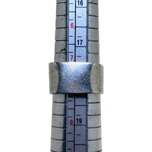 925Collection wide band sterling silver statement ring measured on a metal ring mandrel