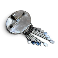 925Collection vintage sterling silver Taxco pin with tapered dangles and a versatile pendant bail on the back