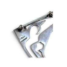 925Collection vintage sterling silver Taxco figural female pin showing 925 Mexico hallmark on the back