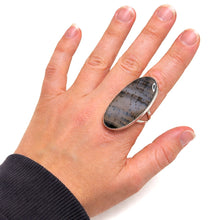 Large Moss Agate Native Sterling Ring Size 12