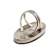 Large Moss Agate Native Sterling Ring Size 12