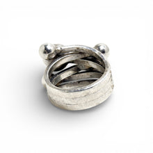 Stacked Woven Sterling Ball Ring Size 7 1/4