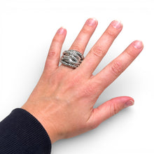 Textured Modernist Brutal Sterling Ring Size 7