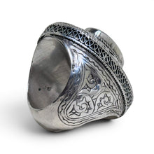 Middle Eastern Sterling Lapis Ring Size 6 1/2