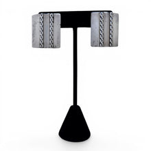 Modernist Sterling Rectangle Rope Twist Earring