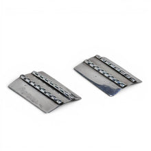 Modernist Sterling Rectangle Rope Twist Earring