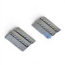 Modernist Sterling Rectangle Rope Twist Earring