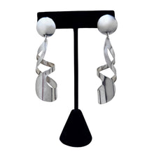Large Taxco Sterling Dangle Twist Earring