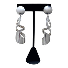 Large Taxco Sterling Dangle Twist Earring