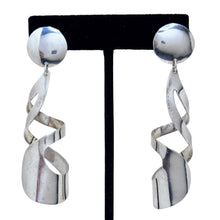 Large Taxco Sterling Dangle Twist Earring