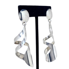 Large Taxco Sterling Dangle Twist Earring