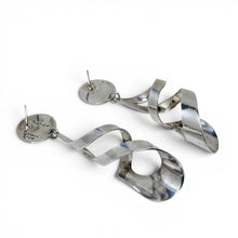 Large Taxco Sterling Dangle Twist Earring