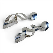 Large Taxco Sterling Dangle Twist Earring