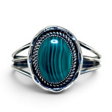 Sterling Malachite Native Made Cuff Bracelet Size 6 1/2