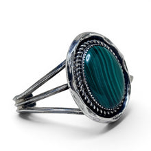 Sterling Malachite Native Made Cuff Bracelet Size 6 1/2