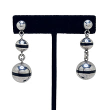 Taxco Sterling And Enamel Ball Dangle Earrings