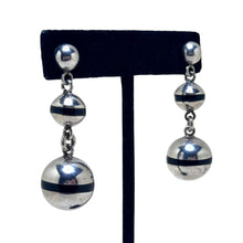 Taxco Sterling And Enamel Ball Dangle Earrings