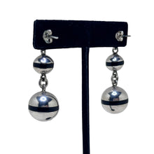 Taxco Sterling And Enamel Ball Dangle Earrings