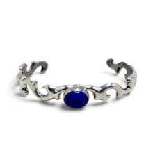 Sterling Silver and Lapis Native Sandcast Cuff