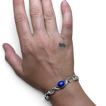 Sterling Silver and Lapis Native Sandcast Cuff