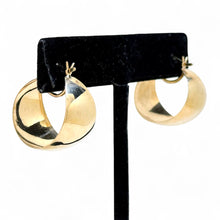 Wide 14k Ribbon Hoops