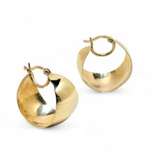 Wide 14k Ribbon Hoops