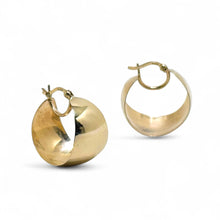 Wide 14k Ribbon Hoops