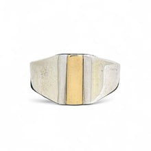 Sterling & 14k Mens Ring Size 13 1/2