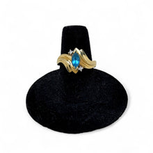 14k Topaz and Diamond Ring Size 6 3/4