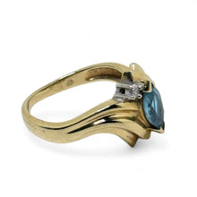 14k Topaz and Diamond Ring Size 6 3/4