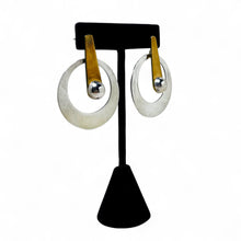 Taxco Brass & Silver Large Modernist Earring