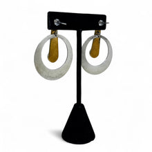 Taxco Brass & Silver Large Modernist Earring