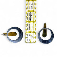 Taxco Brass & Silver Large Modernist Earring