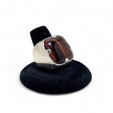 Red Tigers Eye Sterling Modernist Ring