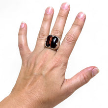 Red Tigers Eye Sterling Modernist Ring